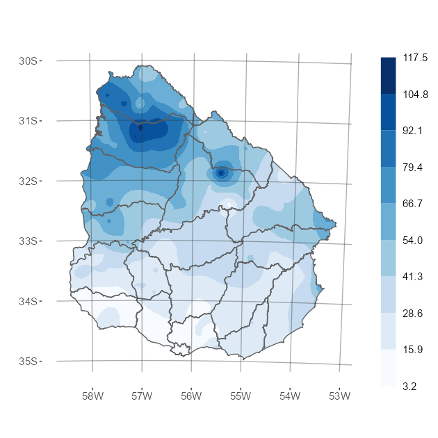 Interpolado del acumulado de precipitación del mes de setiembre de 2022