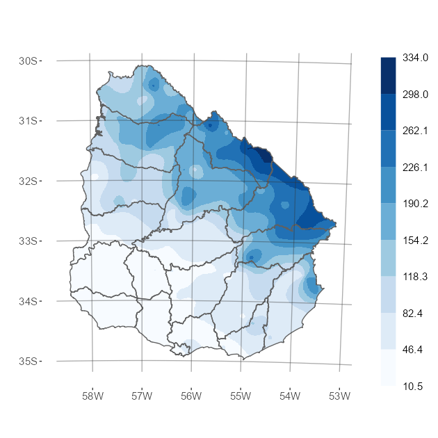 Interpolado del acumulado de precipitación del mes de setiembre de 2024