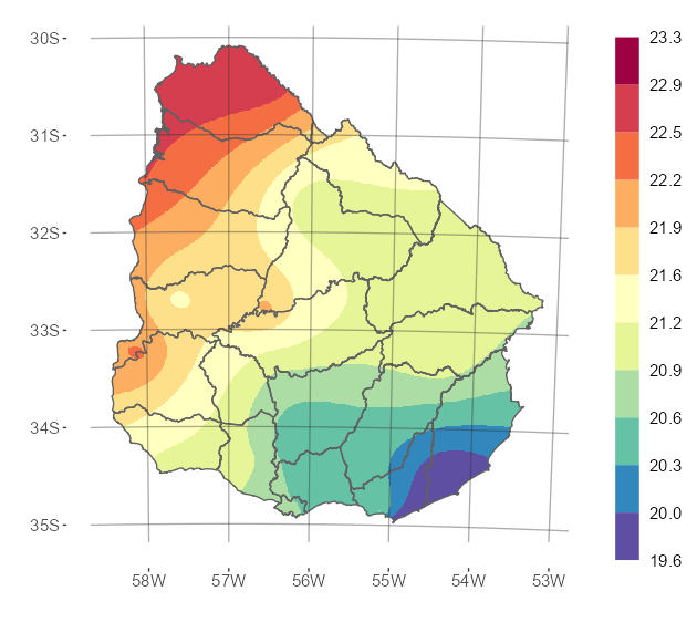 Interpolado de la temperatura media del mes de noviembre de 2024