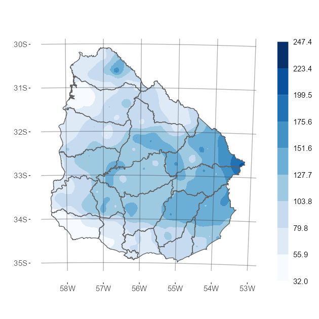 Interpolado de la precipitación acumulada del mes de diciembre de 2024
