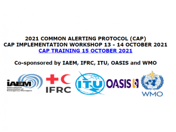 Workshop online sobre el Protocolo Común de Alerta (CAP) de 2021